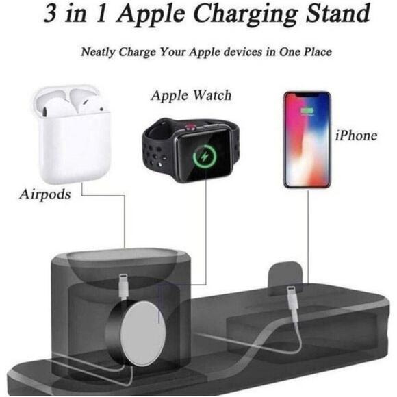 Isopeen 3-in-1 Multi-Function Desktop Charging Station - Black - Picture 9 of 12
